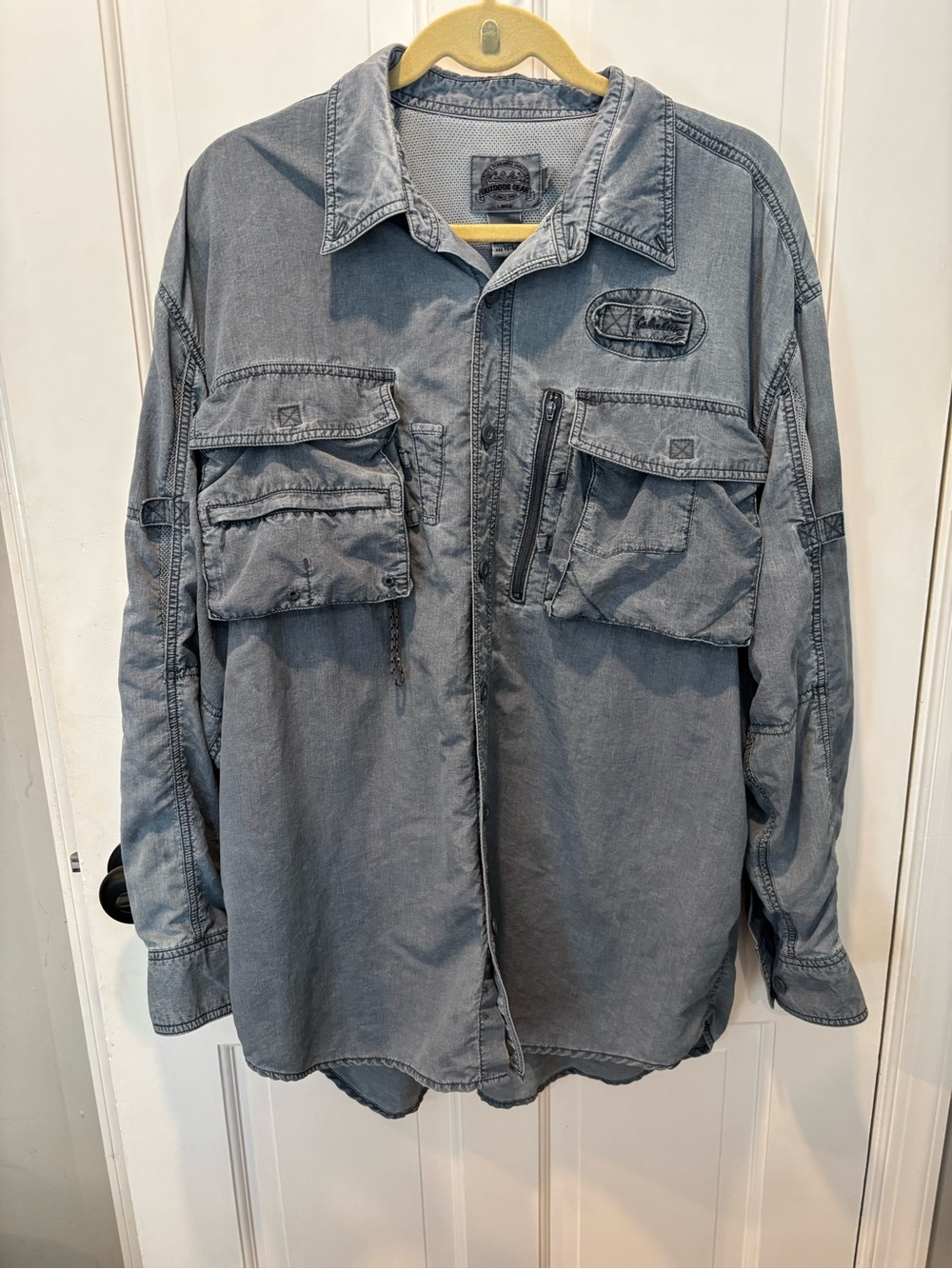 Cabela’s Outdoor Gear Vented Fishing Shirt Size L Blue Gray - Picture 3 of 14